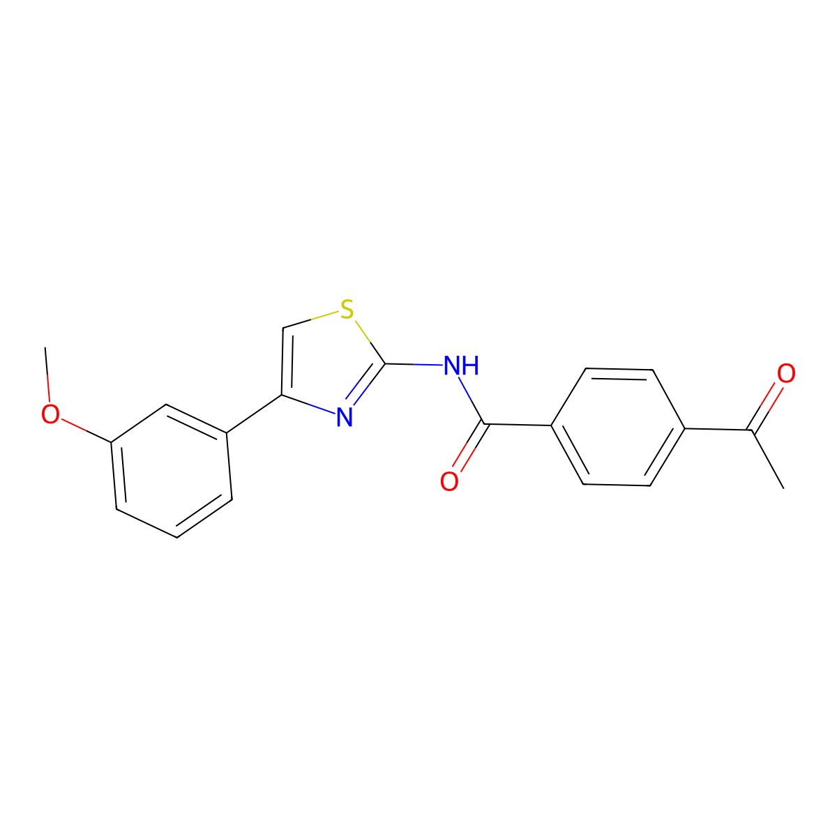4-acetyl-N-[4-(3-methoxyphenyl)-1,3-thiazol-2-yl]benzamide molecular structure, CAS 536731-43-8
