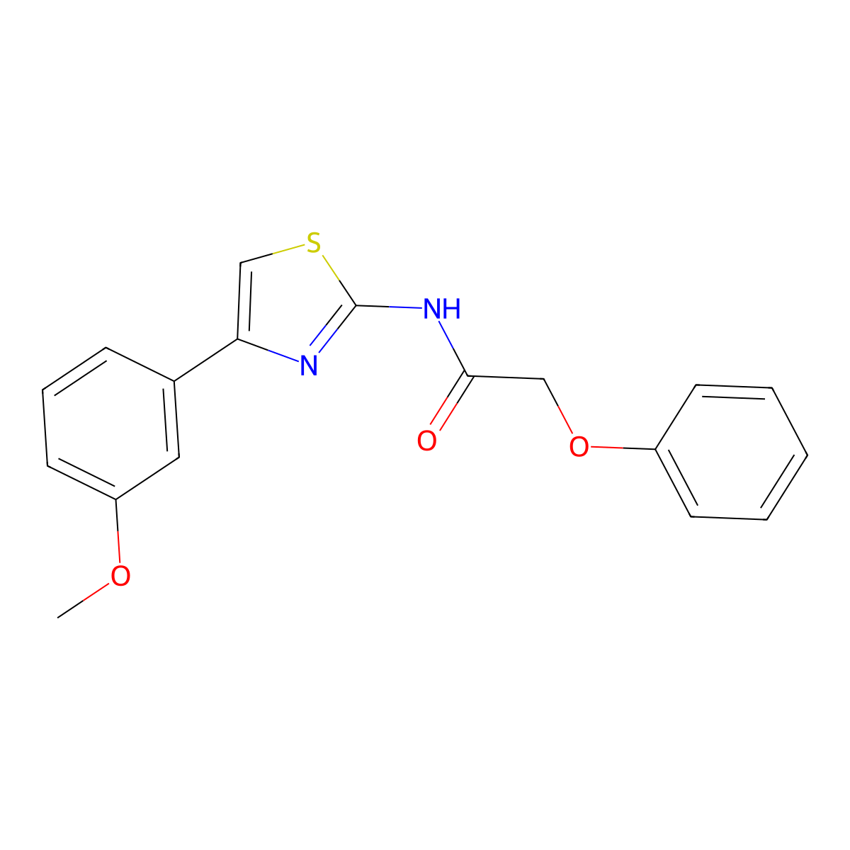 N-[4-(3-methoxyphenyl)-1,3-thiazol-2-yl]-2-phenoxyacetamide molecular structure, CAS 536732-06-6