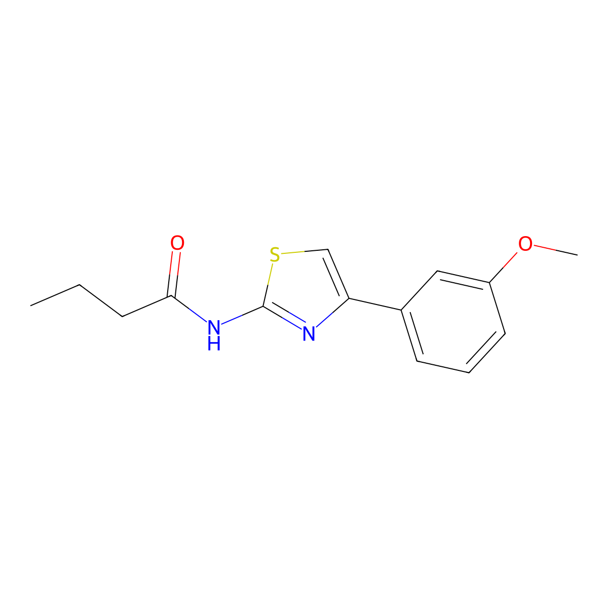 N-[4-(3-methoxyphenyl)-1,3-thiazol-2-yl]butanamide molecular structure, CAS 536732-07-7