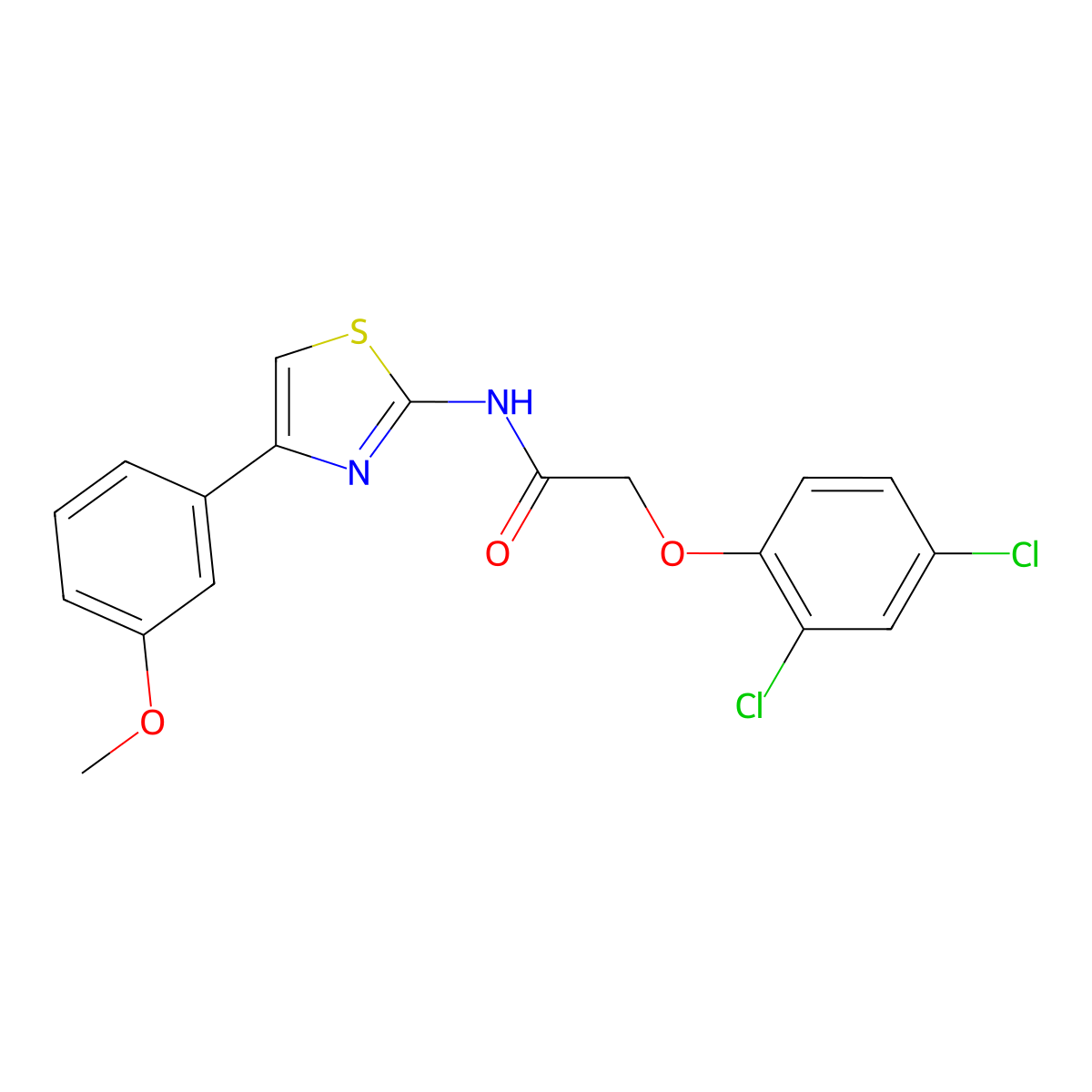 2-(2,4-dichlorophenoxy)-N-[4-(3-methoxyphenyl)-1,3-thiazol-2-yl]acetamide molecular structure, CAS 536732-39-5