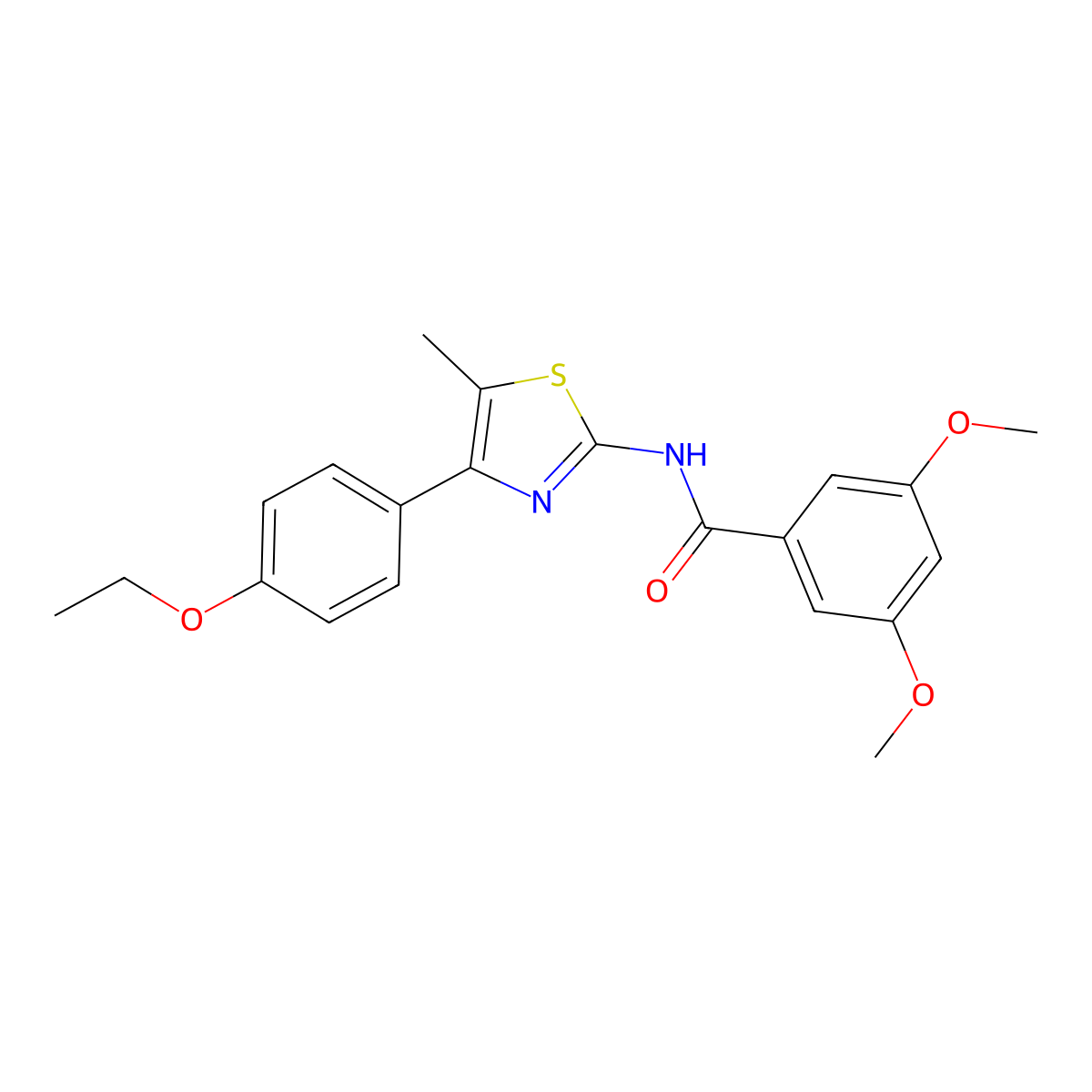 N-[4-(4-ethoxyphenyl)-5-methyl-1,3-thiazol-2-yl]-3,5-dimethoxybenzamide molecular structure, CAS 536732-49-7