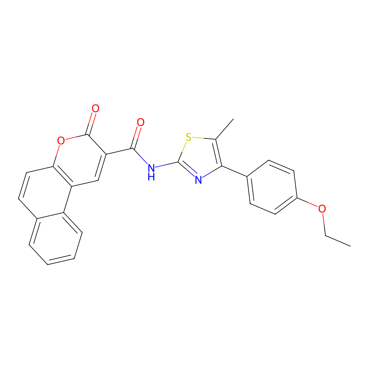 N-[4-(4-ethoxyphenyl)-5-methyl-1,3-thiazol-2-yl]-3-oxo-3H-benzo[f]chromene-2-carboxamide molecular structure, CAS 536732-90-8