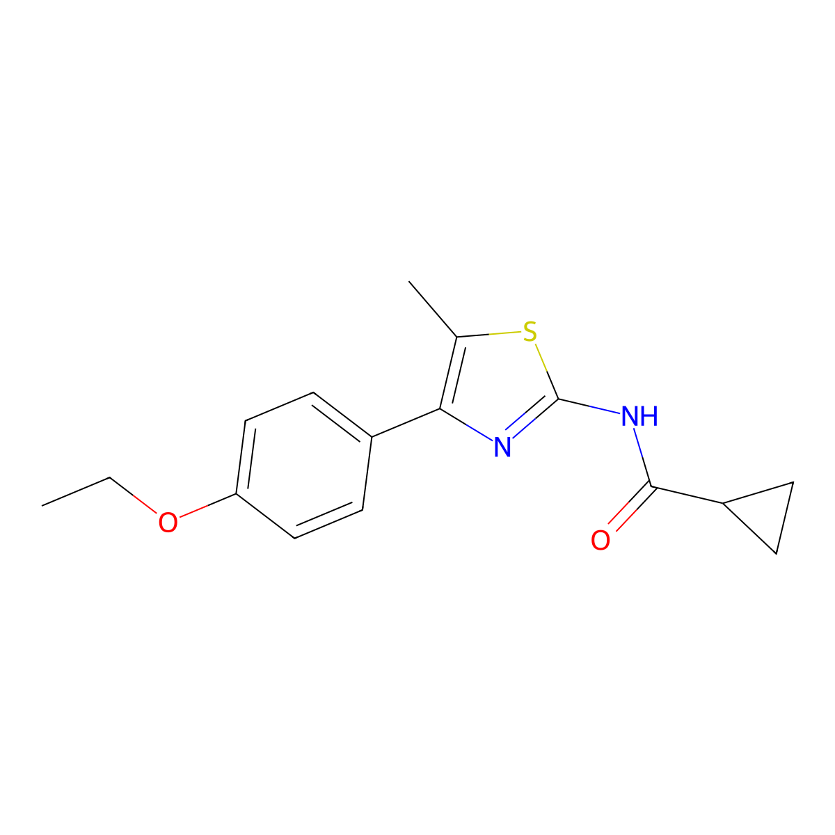N-[4-(4-ethoxyphenyl)-5-methyl-1,3-thiazol-2-yl]cyclopropanecarboxamide molecular structure, CAS 536733-03-6
