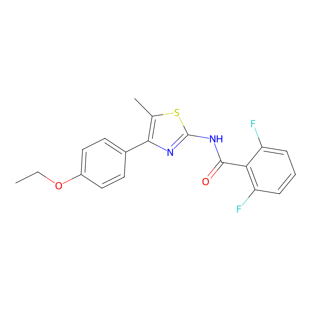 N-[4-(4-ethoxyphenyl)-5-methyl-1,3-thiazol-2-yl]-2,6-difluorobenzamide molecular structure, CAS 536733-19-4