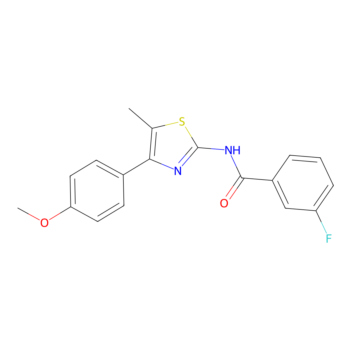 3-fluoro-N-[4-(4-methoxyphenyl)-5-methyl-1,3-thiazol-2-yl]benzamide molecular structure, CAS 536733-55-8