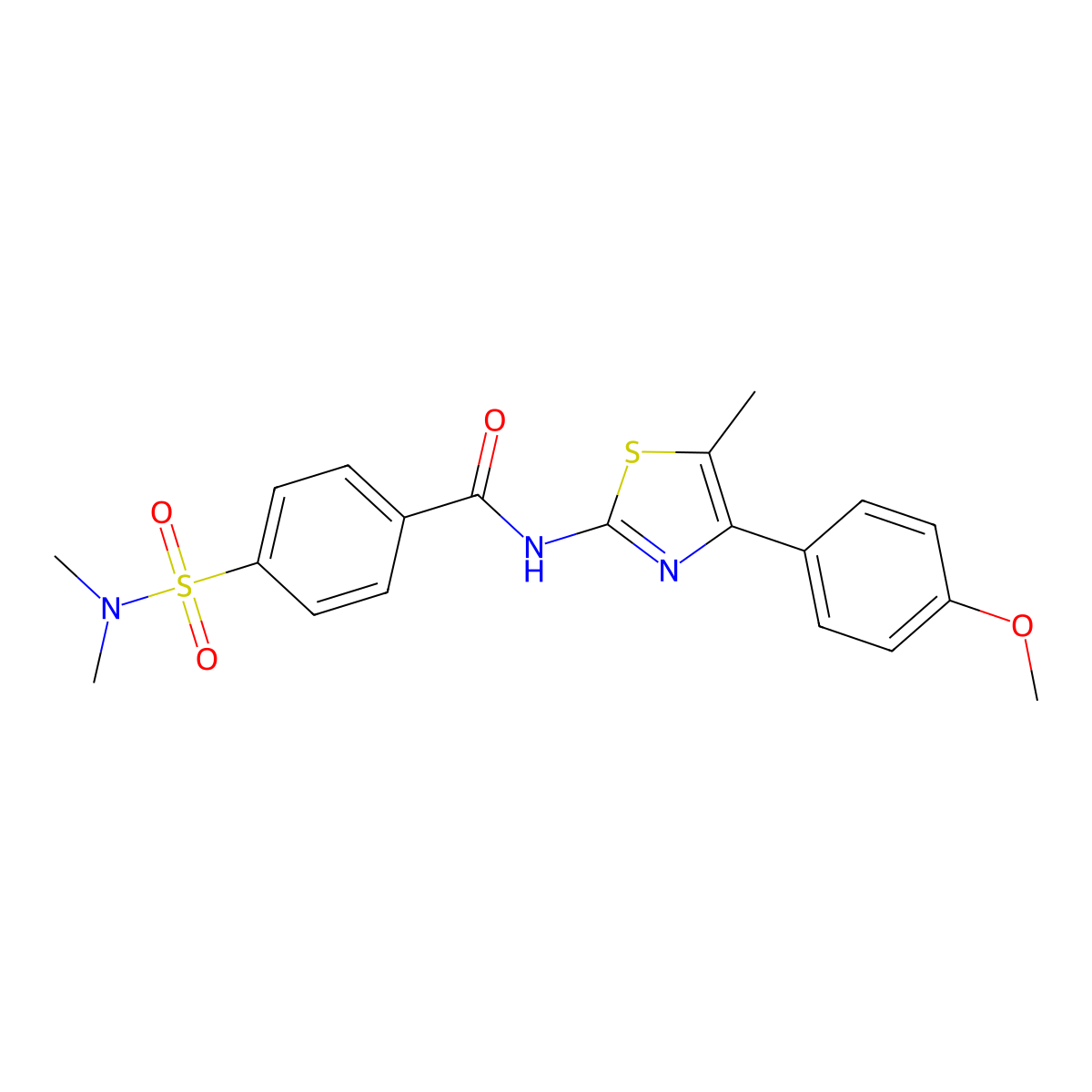 4-(dimethylsulfamoyl)-N-[4-(4-methoxyphenyl)-5-methyl-1,3-thiazol-2-yl]benzamide molecular structure, CAS 536733-65-0