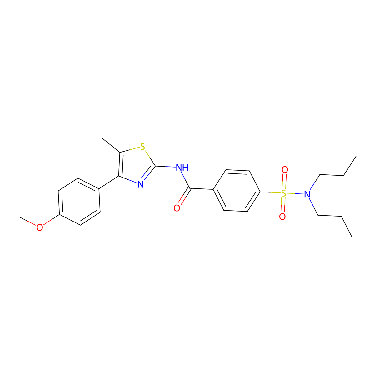 4-(dipropylsulfamoyl)-N-[4-(4-methoxyphenyl)-5-methyl-1,3-thiazol-2-yl]benzamide molecular structure, CAS 536733-66-1