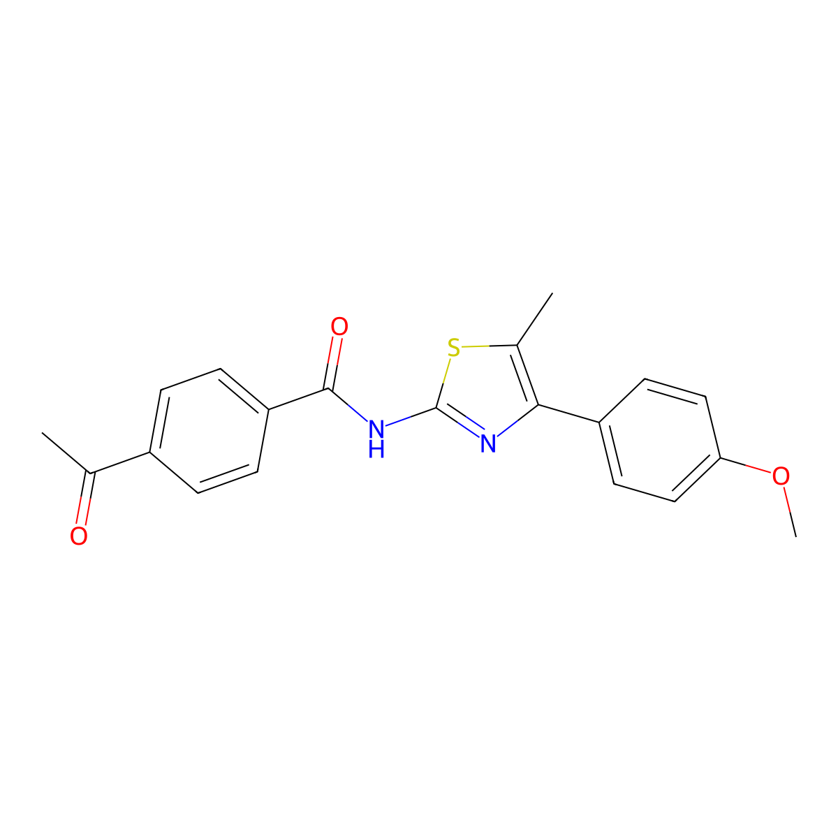 4-acetyl-N-[4-(4-methoxyphenyl)-5-methyl-1,3-thiazol-2-yl]benzamide molecular structure, CAS 536733-68-3