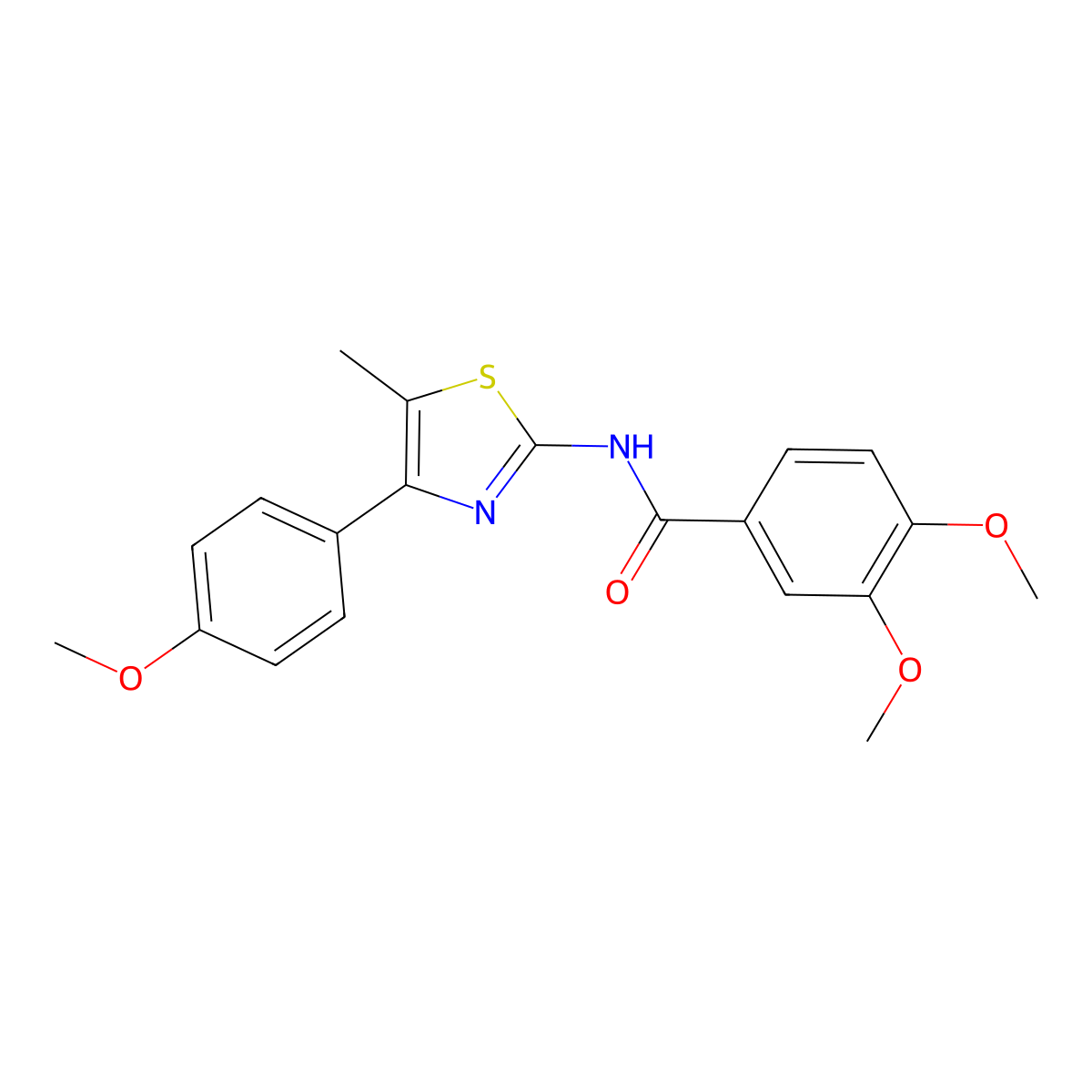 3,4-dimethoxy-N-[4-(4-methoxyphenyl)-5-methyl-1,3-thiazol-2-yl]benzamide molecular structure, CAS 536733-71-8