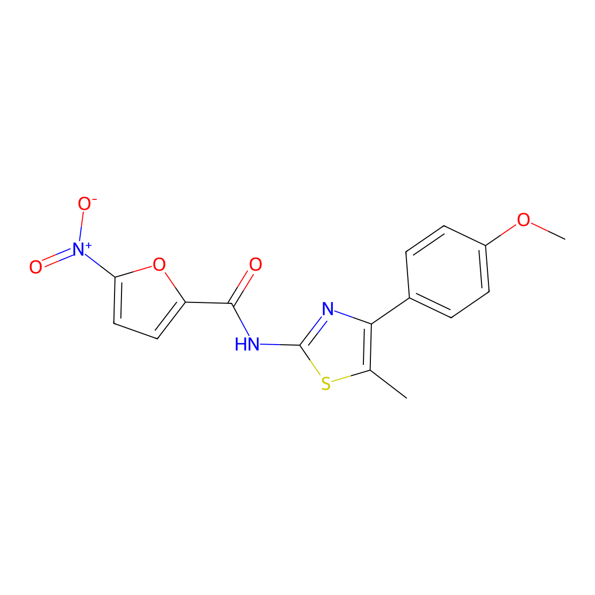 N-[4-(4-methoxyphenyl)-5-methyl-1,3-thiazol-2-yl]-5-nitrofuran-2-carboxamide molecular structure, CAS 536733-73-0