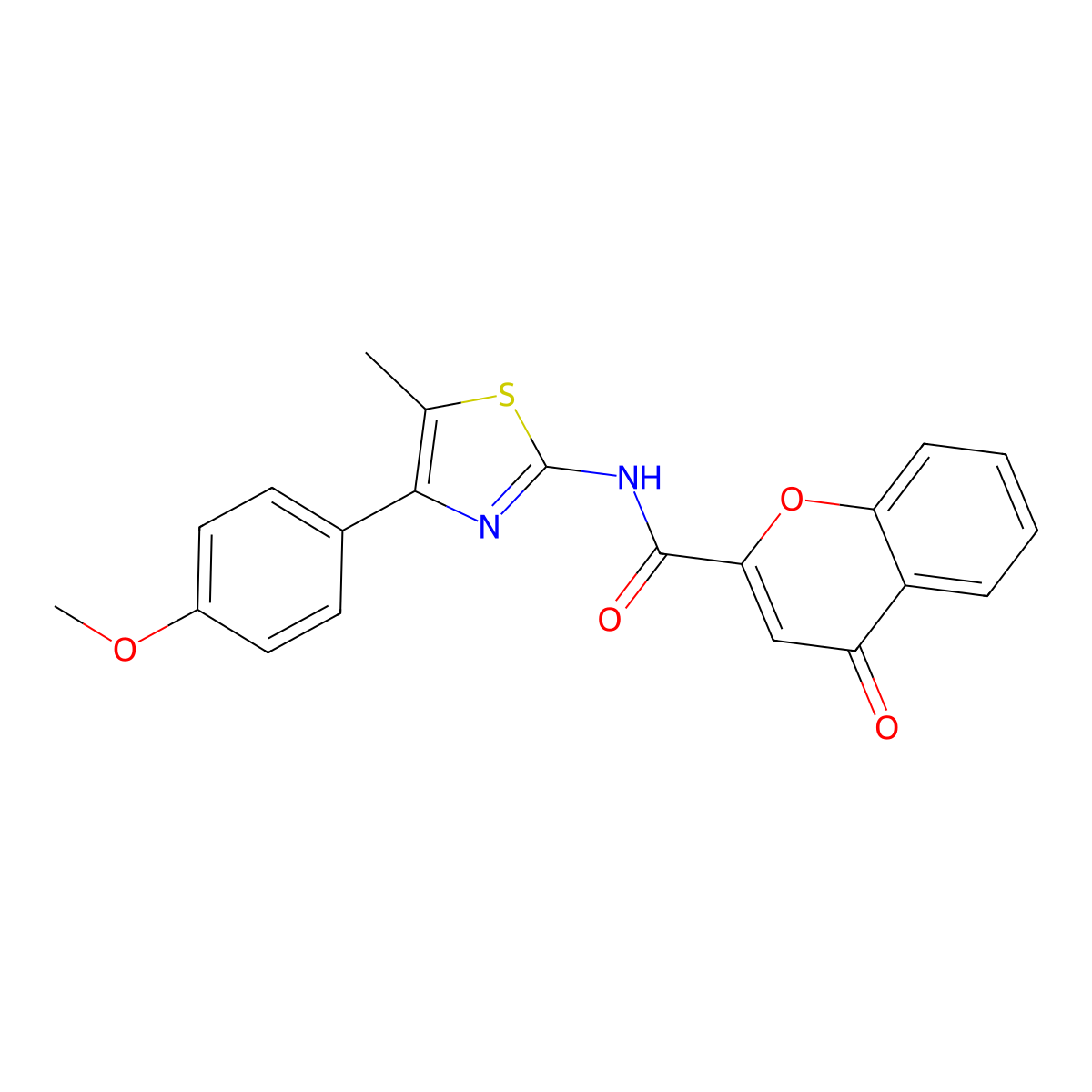 N-(4-(4-methoxyphenyl)-5-methylthiazol-2-yl)-4-oxo-4H-chromene-2-carboxamide molecular structure, CAS 536733-87-6
