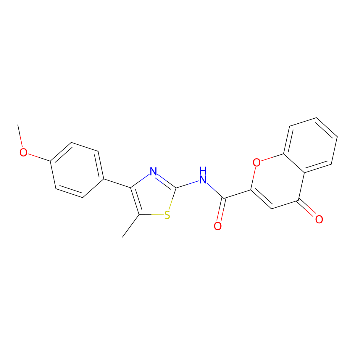 N-(4-(4-methoxyphenyl)-5-methylthiazol-2-yl)-4-oxo-4H-chromene-2-carboxamide molecular structure, CAS 536733-87-6