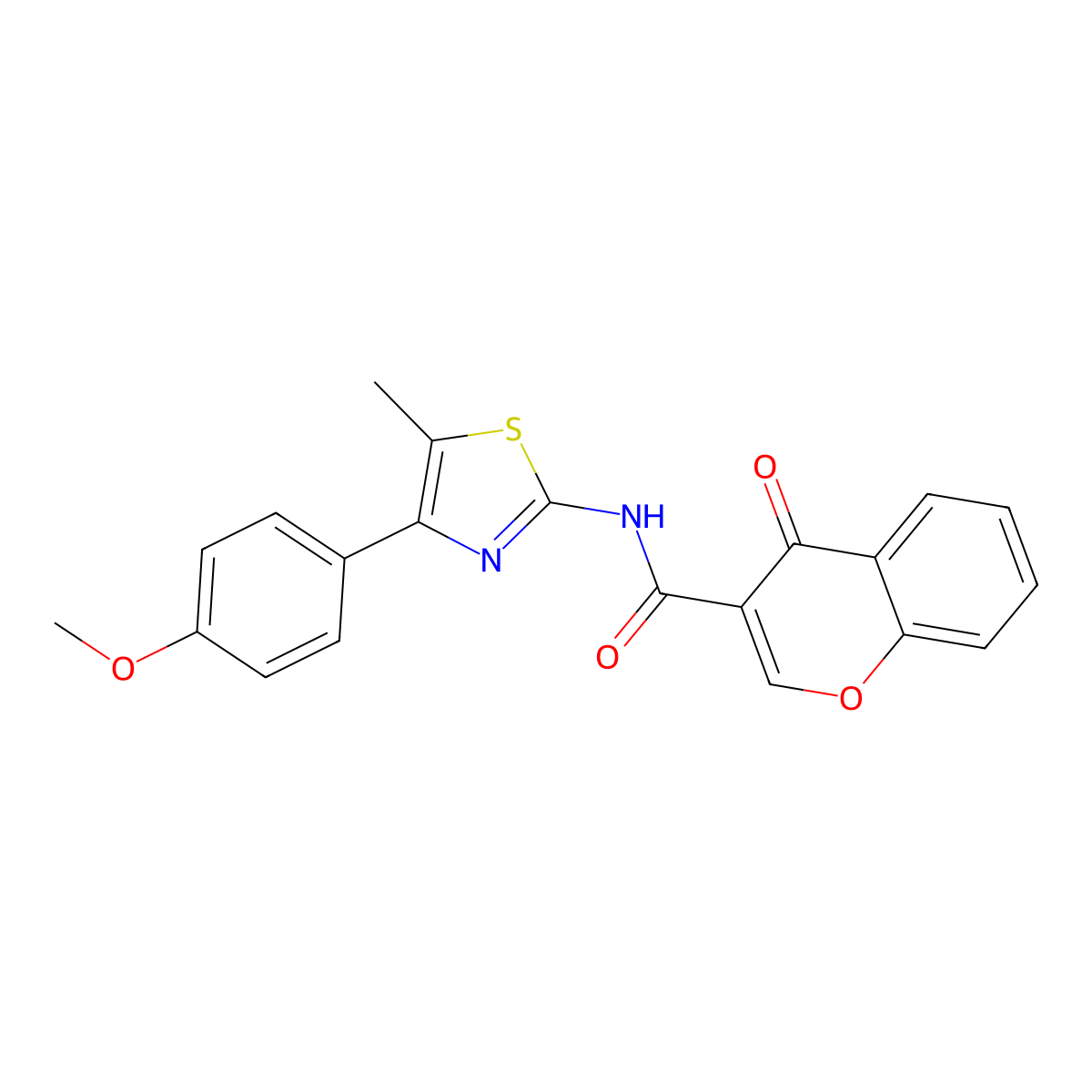 N-(4-(4-methoxyphenyl)-5-methylthiazol-2-yl)-4-oxo-4H-chromene-3-carboxamide molecular structure, CAS 536734-02-8