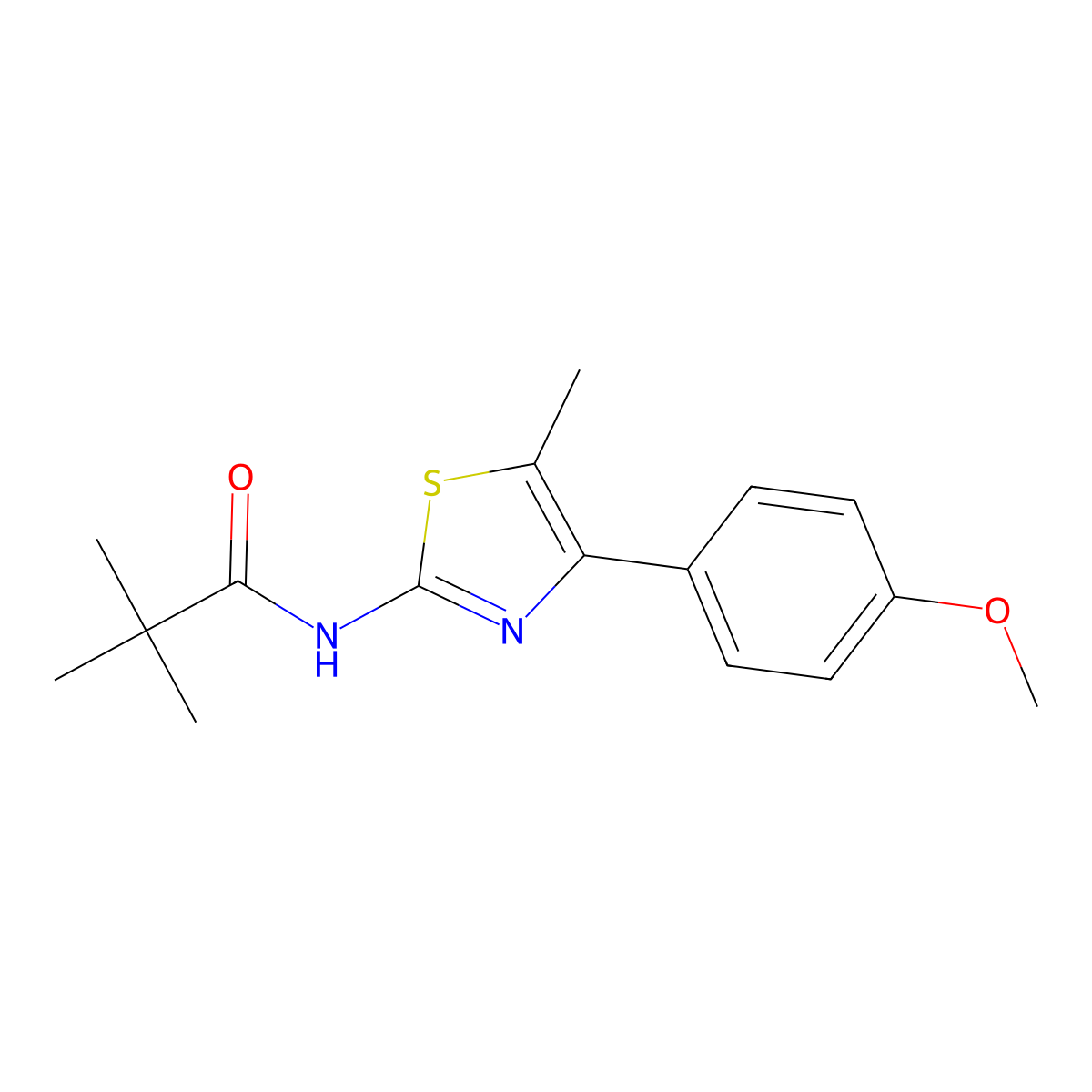 N-[4-(4-methoxyphenyl)-5-methyl-1,3-thiazol-2-yl]-2,2-dimethylpropanamide molecular structure, CAS 536734-14-2