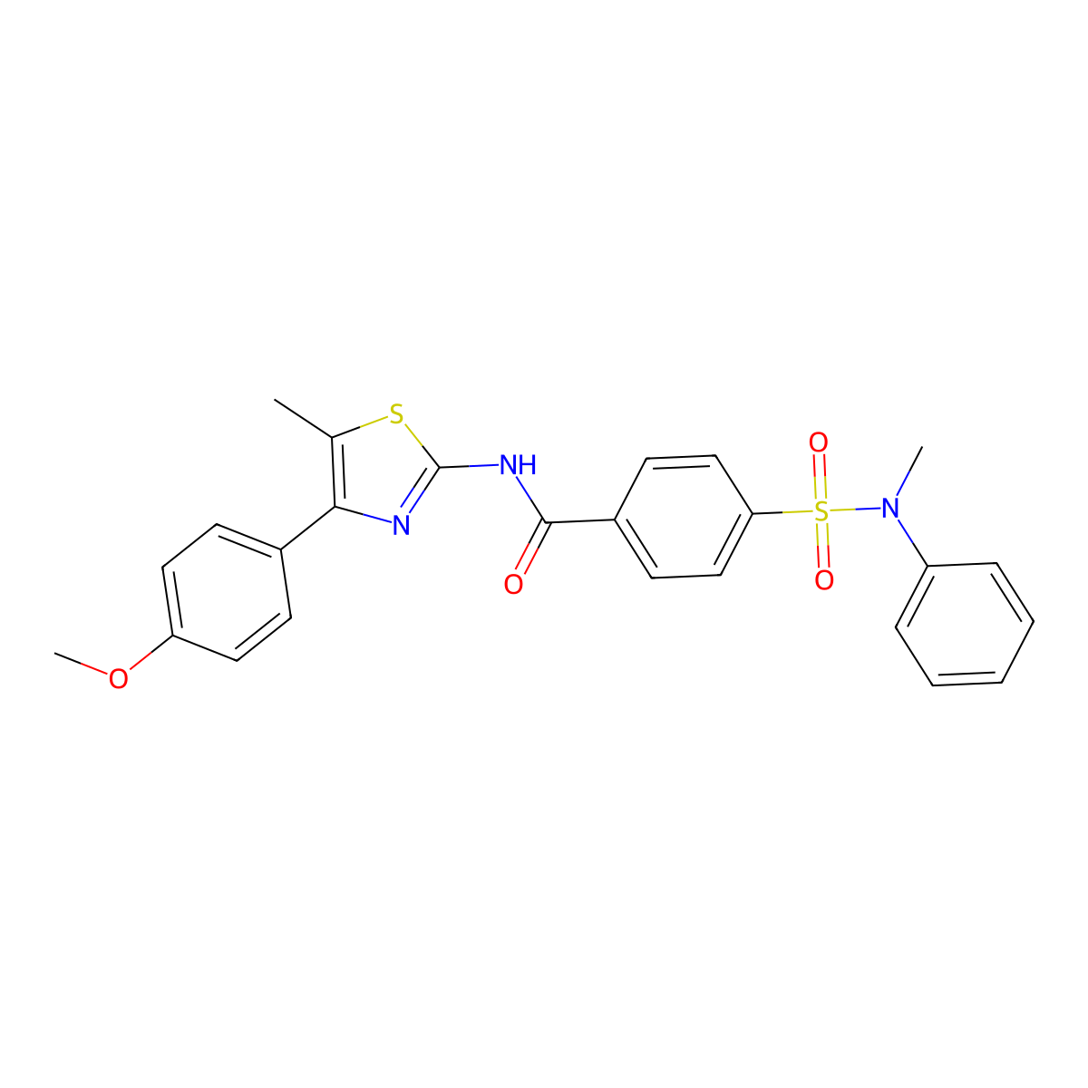 N-[4-(4-methoxyphenyl)-5-methyl-1,3-thiazol-2-yl]-4-[methyl(phenyl)sulfamoyl]benzamide molecular structure, CAS 536734-22-2