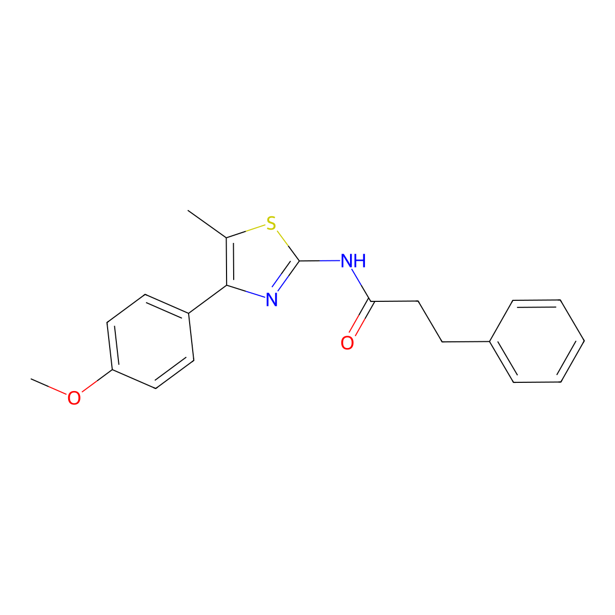 N-[4-(4-methoxyphenyl)-5-methyl-1,3-thiazol-2-yl]-3-phenylpropanamide molecular structure, CAS 536734-29-9
