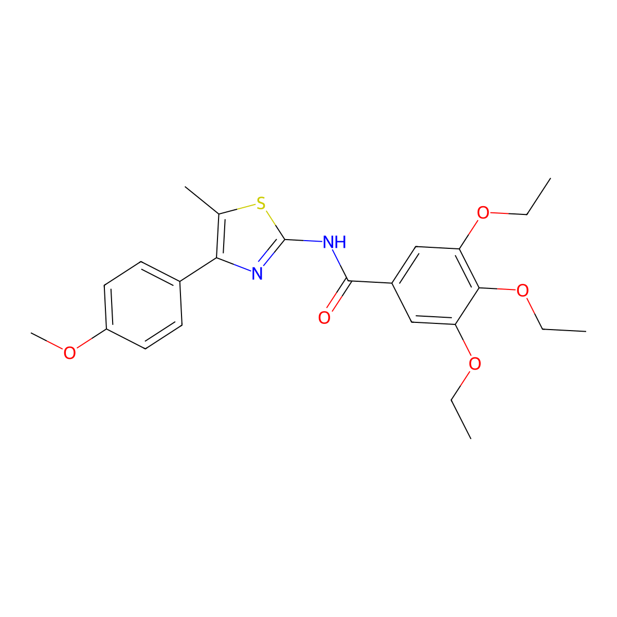 3,4,5-triethoxy-N-[4-(4-methoxyphenyl)-5-methyl-1,3-thiazol-2-yl]benzamide molecular structure, CAS 536734-37-9