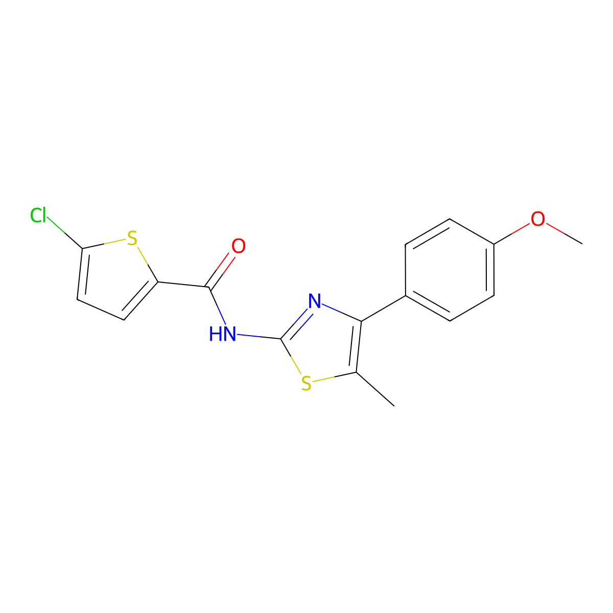 5-chloro-N-[4-(4-methoxyphenyl)-5-methyl-1,3-thiazol-2-yl]thiophene-2-carboxamide molecular structure, CAS 536734-50-6