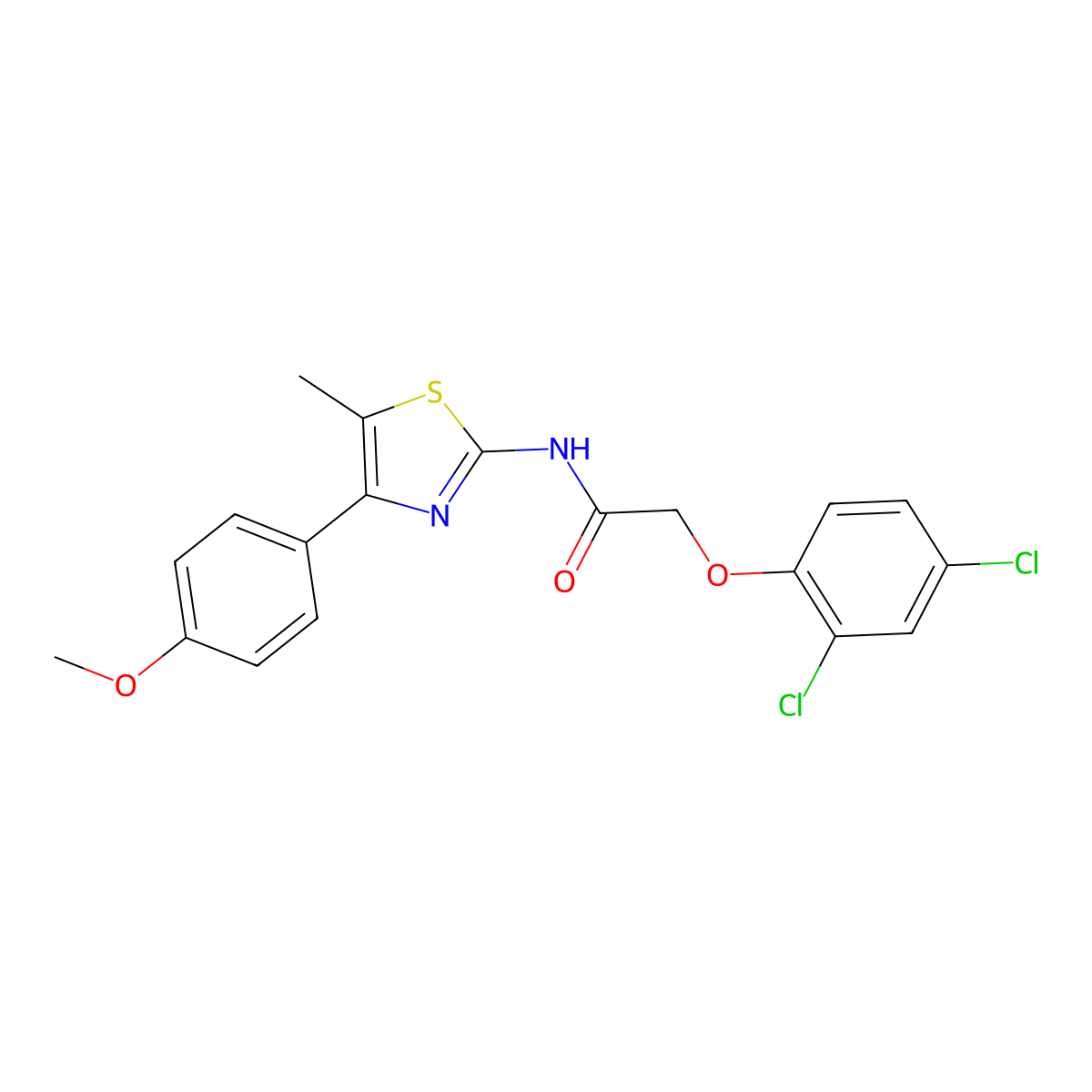 2-(2,4-dichlorophenoxy)-N-[4-(4-methoxyphenyl)-5-methyl-1,3-thiazol-2-yl]acetamide molecular structure, CAS 536734-55-1