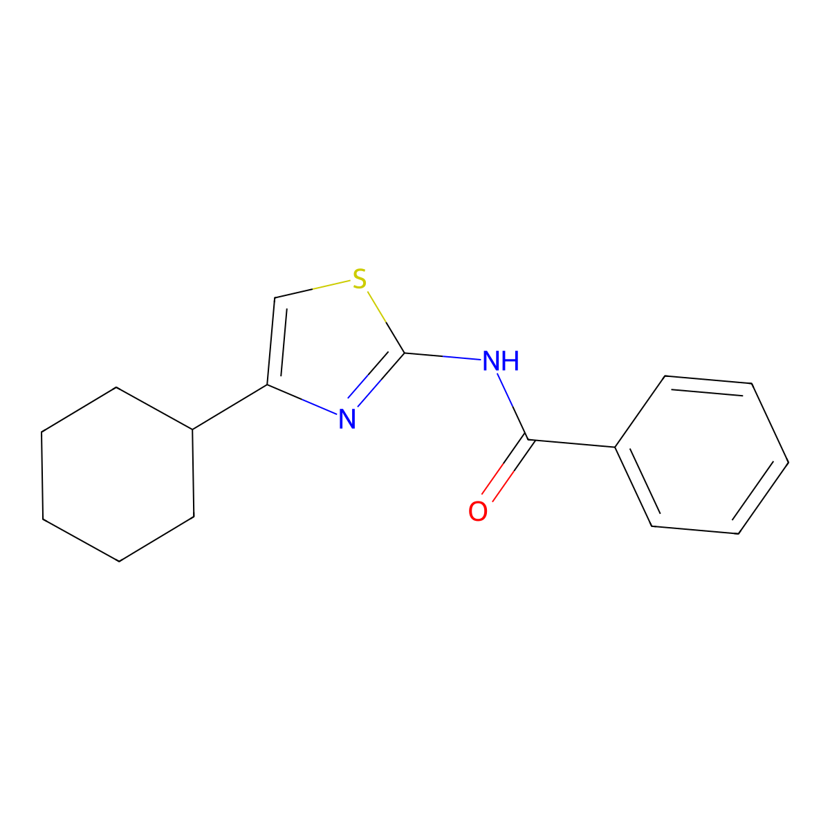 N-(4-cyclohexyl-2-thiazolyl)-Benzamide molecular structure, CAS 536736-95-5