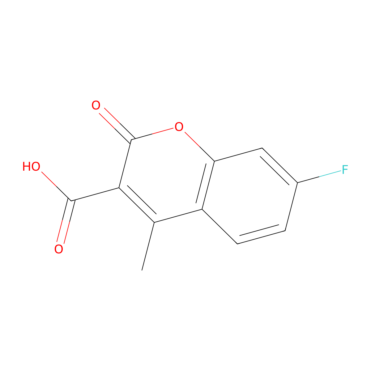 7-fluoro-4-methyl-2-oxo-2H-chromene-3-carboxylic acid molecular structure, CAS 536741-68-1