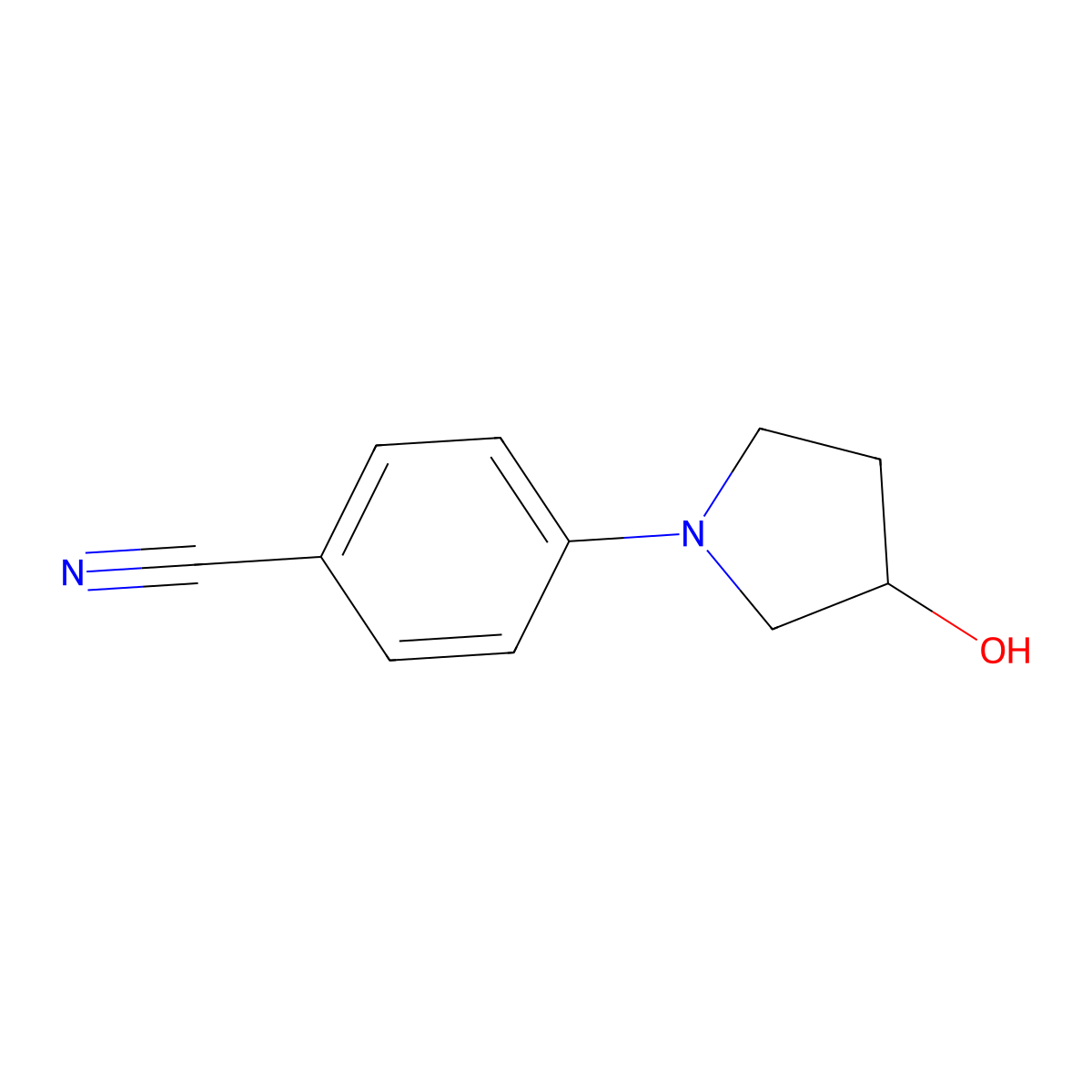 4-(3-Hydroxypyrrolidin-1-yl)benzonitrile molecular structure, CAS 536742-59-3