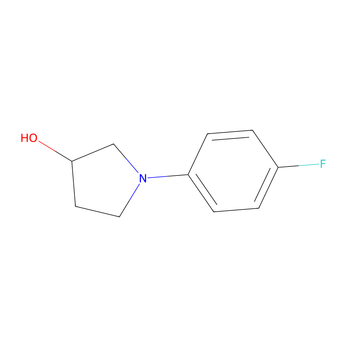 1-(4-Fluorophenyl)pyrrolidin-3-ol molecular structure, CAS 536742-61-7