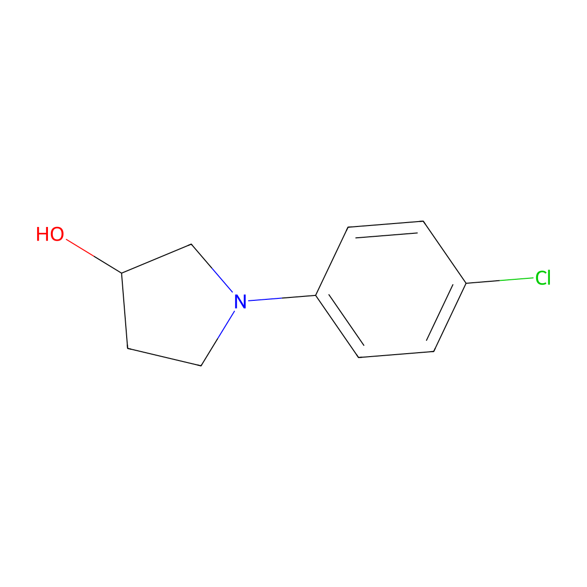 1-(4-Chlorophenyl)pyrrolidin-3-ol molecular structure, CAS 536742-63-9