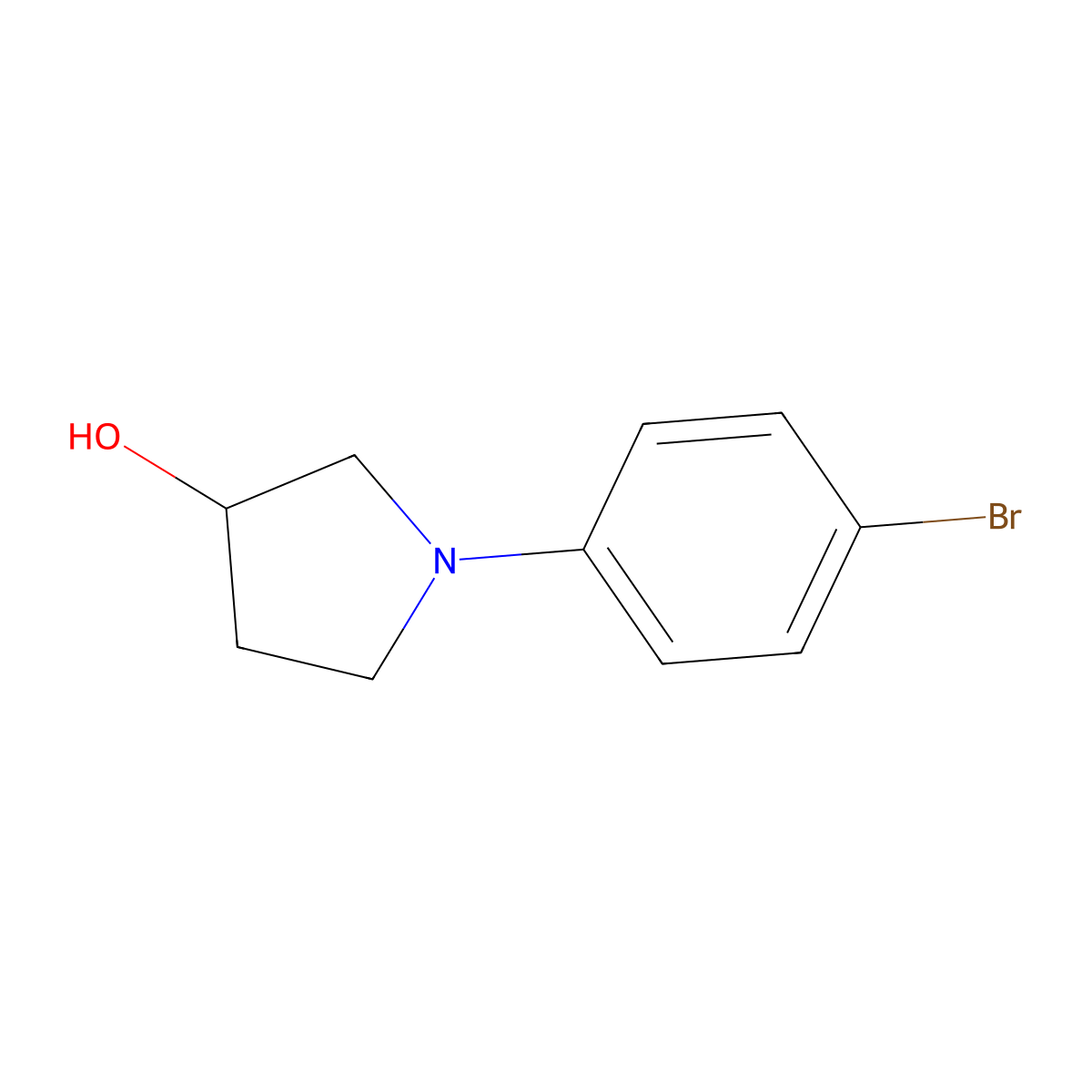 1-(4-Bromophenyl)-3-pyrrolidinol molecular structure, CAS 536742-64-0