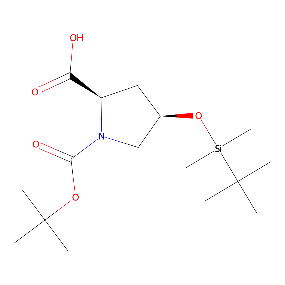(4R)-4-(TBDMS-oxy)-1-Boc-D-proline molecular structure, CAS 536746-66-4