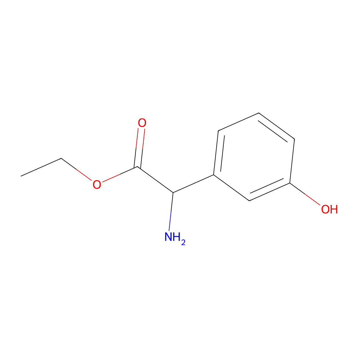 Ethyl 2-amino-2-(3-hydroxyphenyl)acetate molecular structure, CAS 536754-45-7