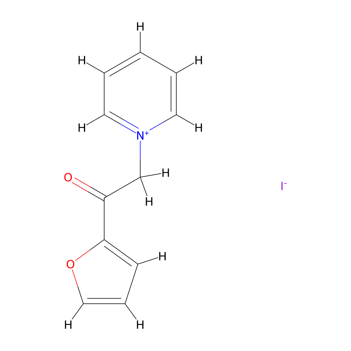 1-[2-(2-Furyl)-2-oxoethyl]pyridinium iodide molecular structure, CAS 53676-94-1
