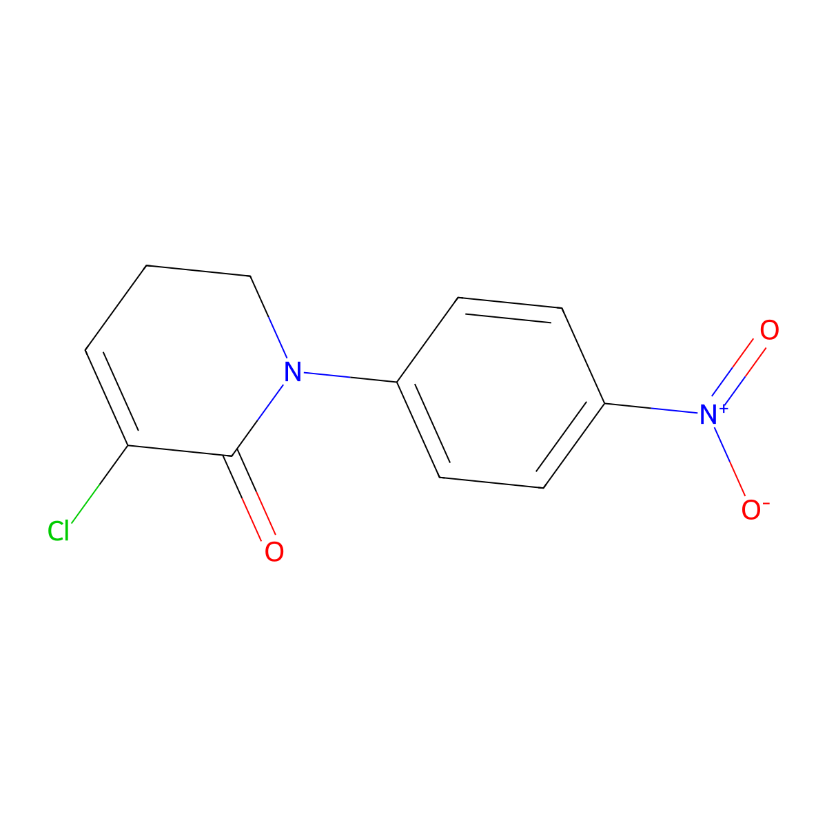 3-Chloro-5,6-dihydro-1-(4-nitrophenyl)-2(1H)-pyridinone molecular structure, CAS 536760-29-9