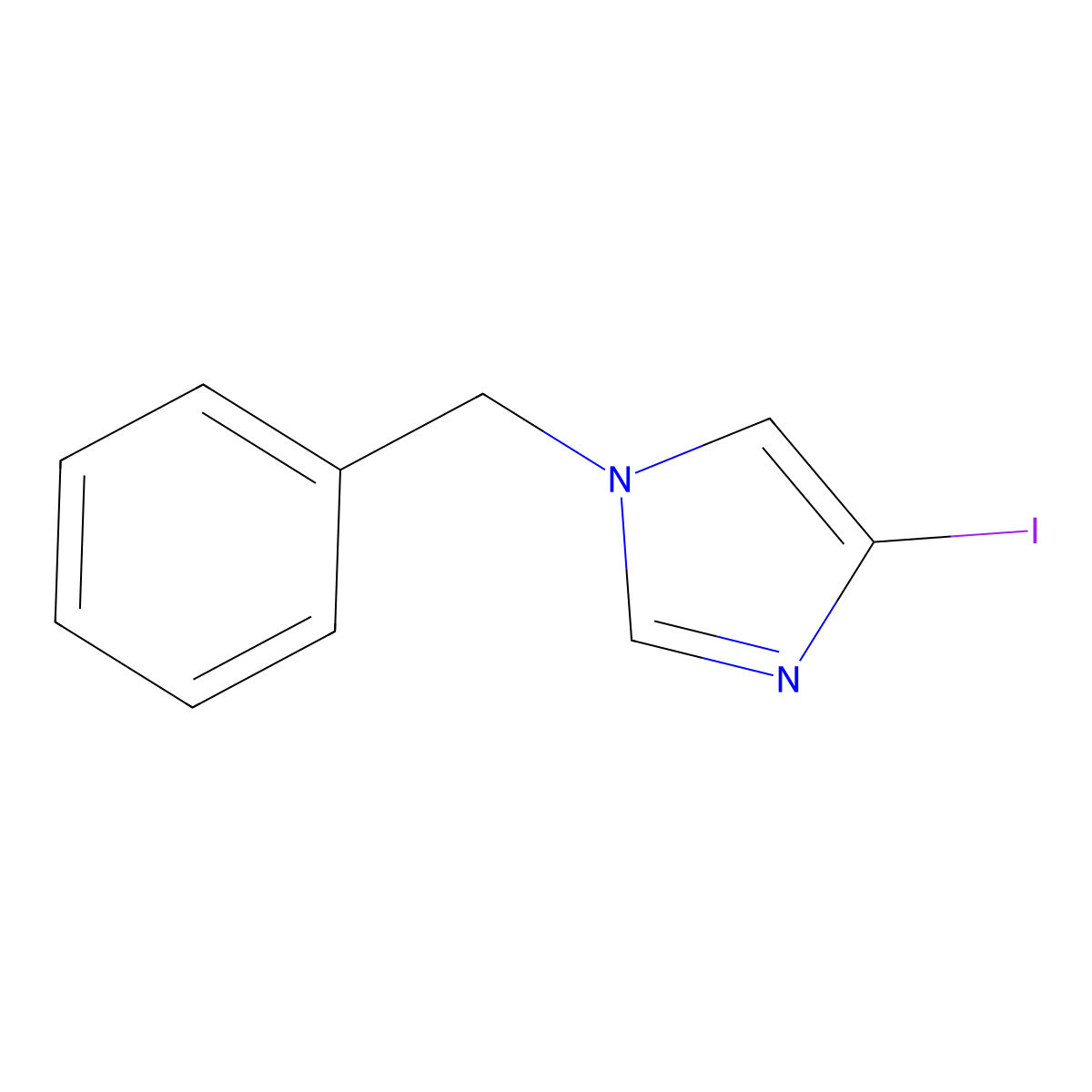 1-Benzyl-4-iodoimidazole molecular structure, CAS 536760-32-4