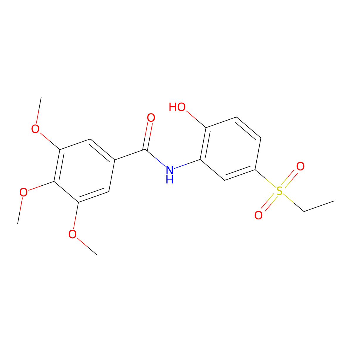 N-(5-Ethylsulfonyl-2-hydroxy-phenyl)-3,4,5-trimethoxy-benzamide molecular structure, CAS 5368-00-3