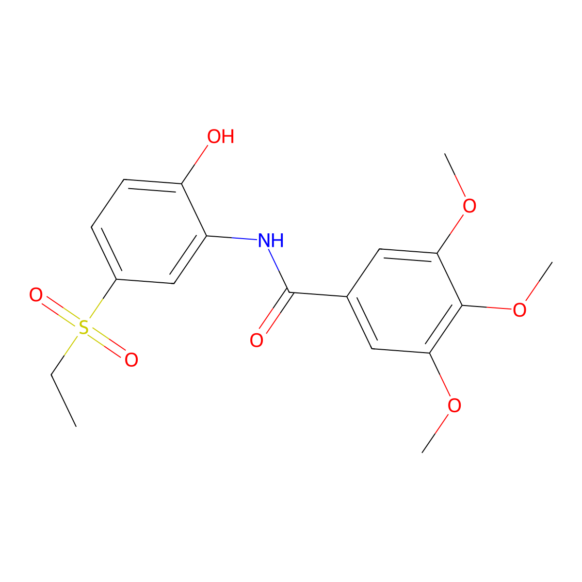 N-(5-Ethylsulfonyl-2-hydroxy-phenyl)-3,4,5-trimethoxy-benzamide molecular structure, CAS 5368-00-3