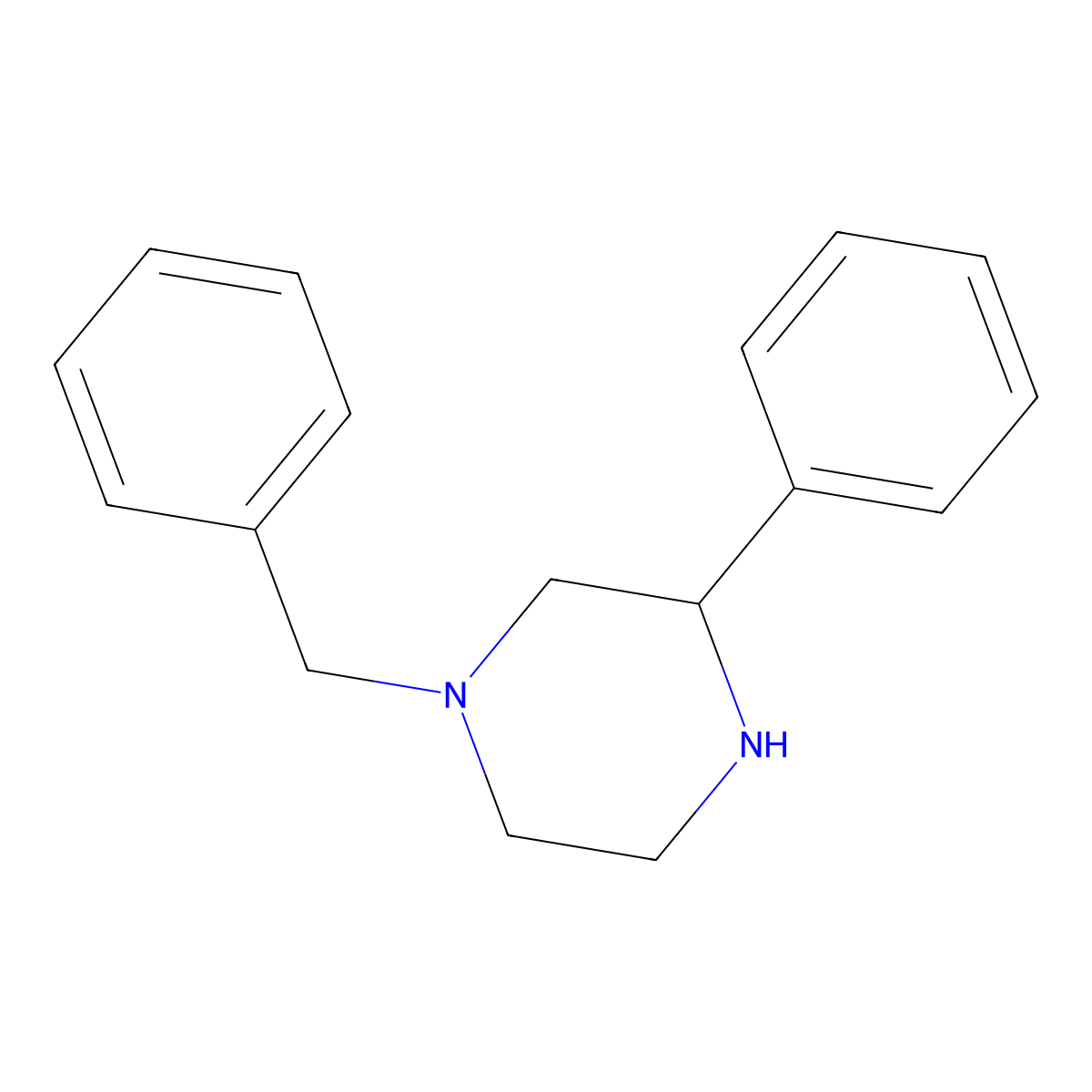 1-Benzyl-3-phenylpiperazine molecular structure, CAS 5368-32-1
