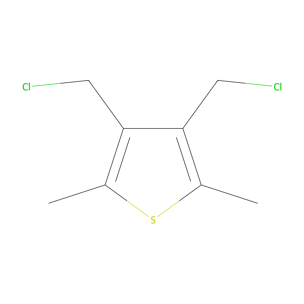 3,4-Bis(chloromethyl)-2,5-dimethylthiophene molecular structure, CAS 5368-70-7