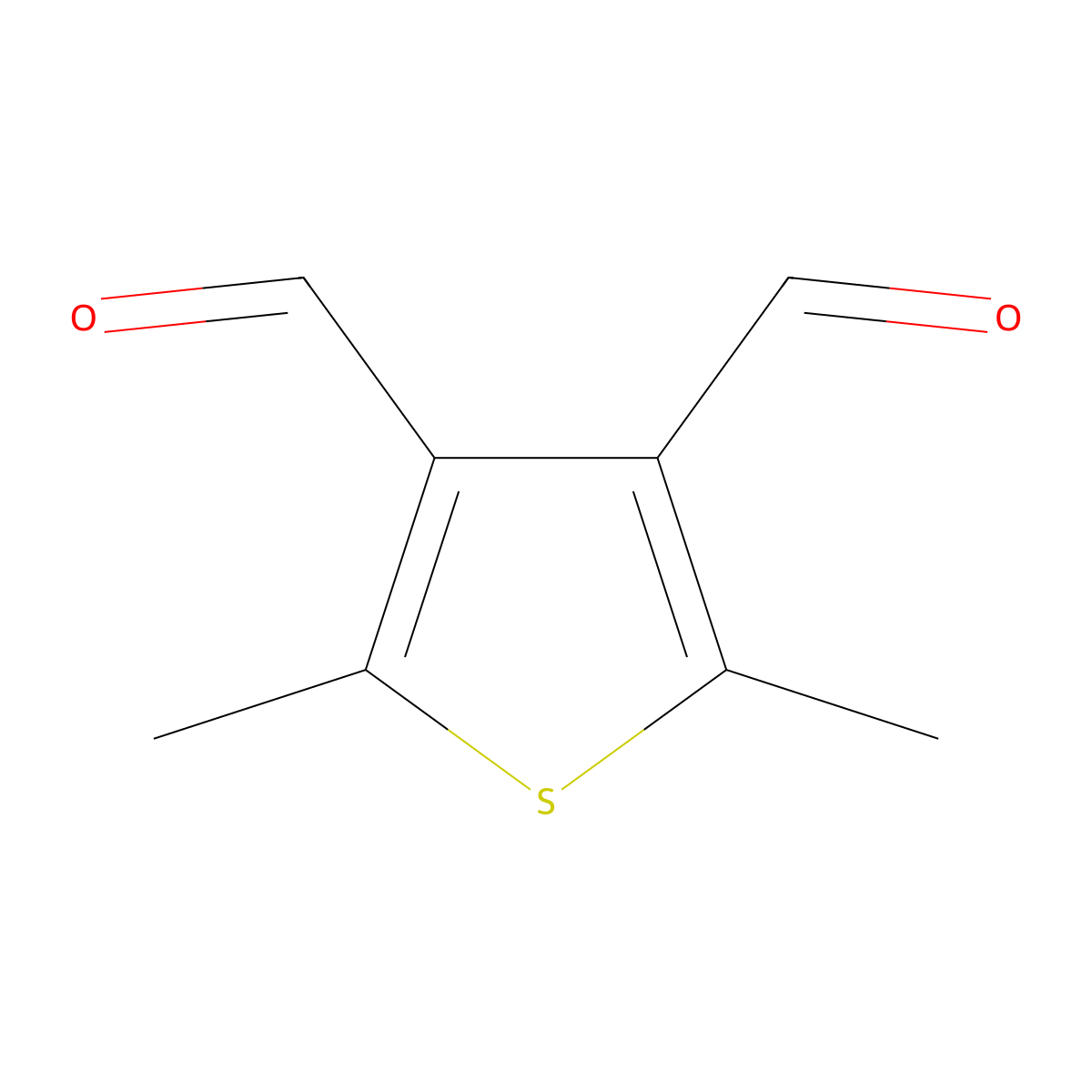 2,5-Dimethylthiophene-3,4-dicarbaldehyde molecular structure, CAS 5368-72-9