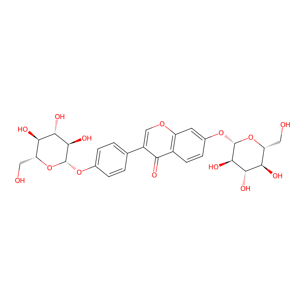 Daidzein 4',7-diglucoside molecular structure, CAS 53681-67-7