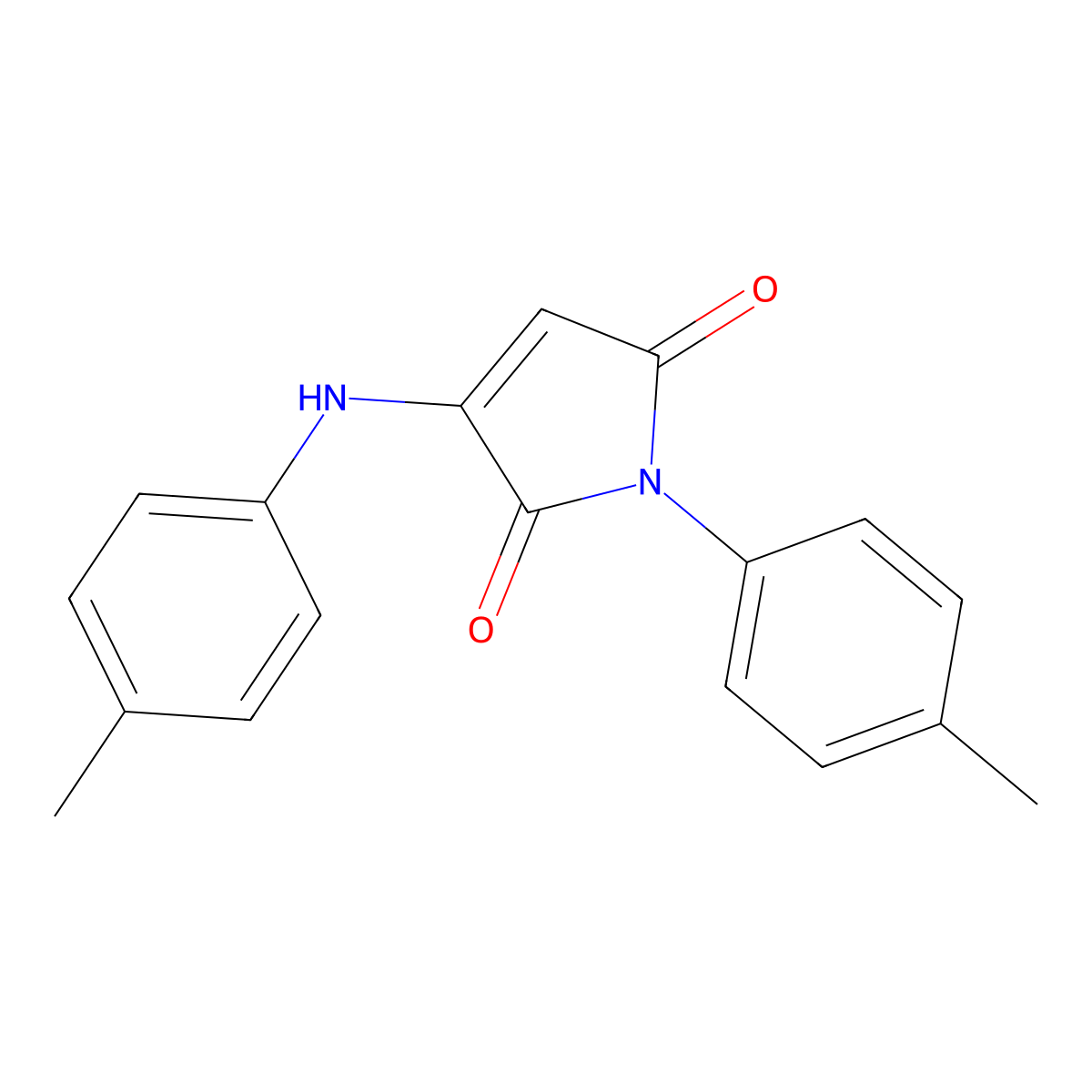 1H-Pyrrole-2,5-dione, 1-(4-methylphenyl)-3-[(4-methylphenyl)amino]- molecular structure, CAS 53683-82-2