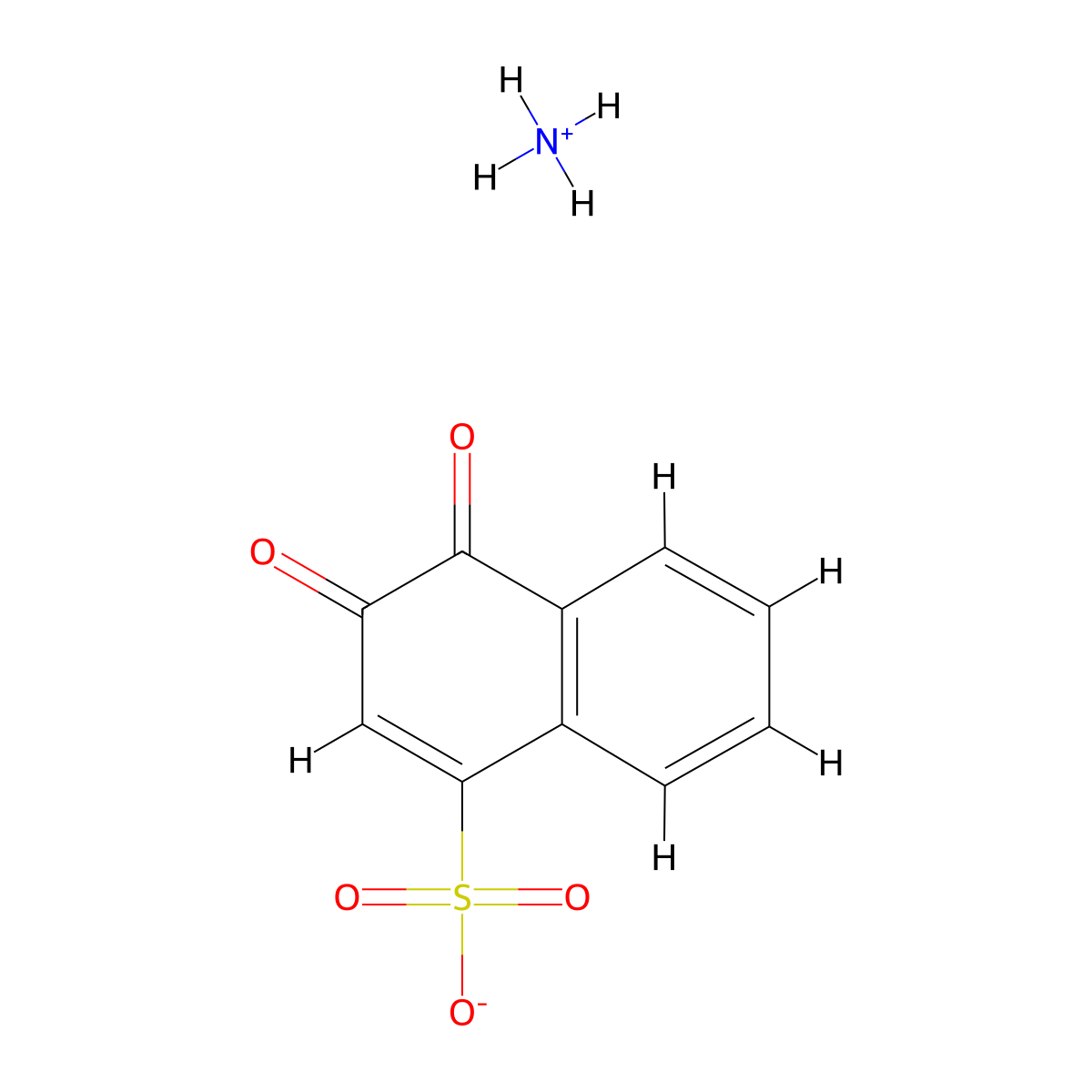 1-Naphthalenesulfonic acid, 3,4-dihydro-3,4-dioxo-, ammonium salt (1:1) molecular structure, CAS 53684-60-9