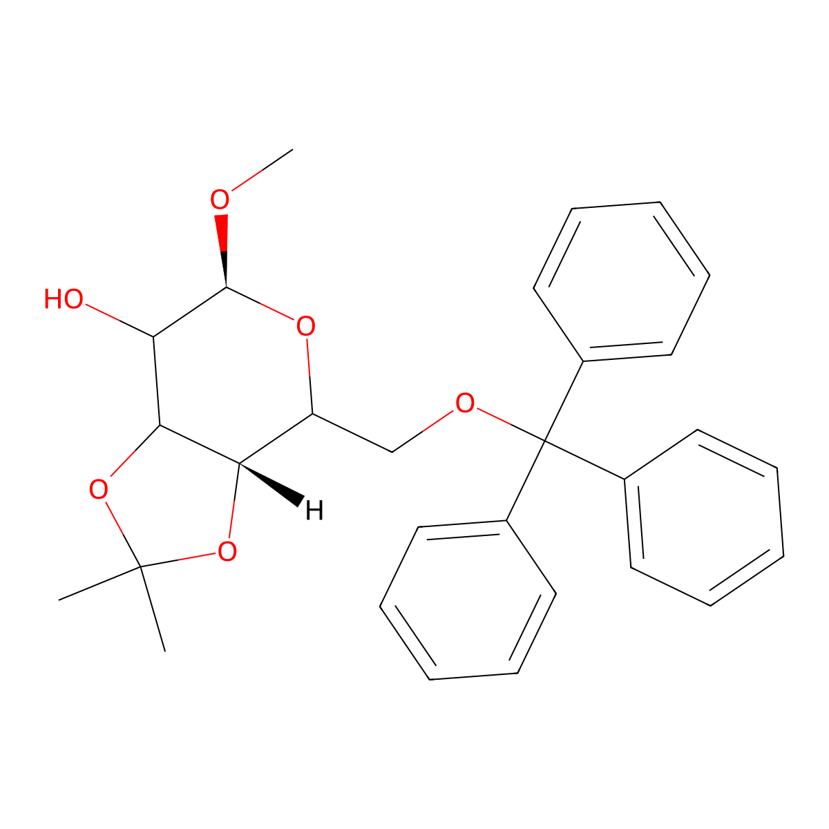 Methyl 3,4-O-Isopropylidene-6-O-trityl-alpha-D-galactopyranoside molecular structure, CAS 53685-07-7