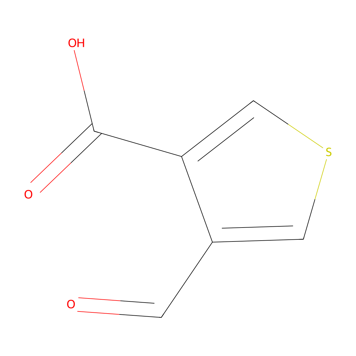 4-Formylthiophene-3-carboxylic acid molecular structure, CAS 53686-05-8