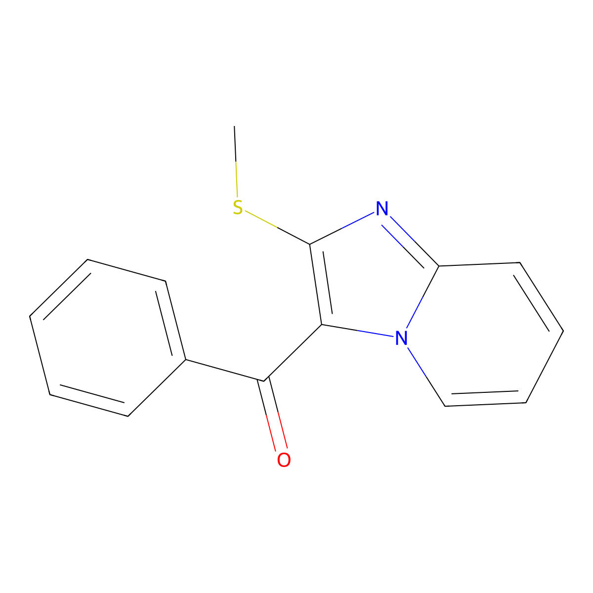 2-(Methylthio)-3-benzoylimidazo[1,2-a]pyridine molecular structure, CAS 53687-87-9