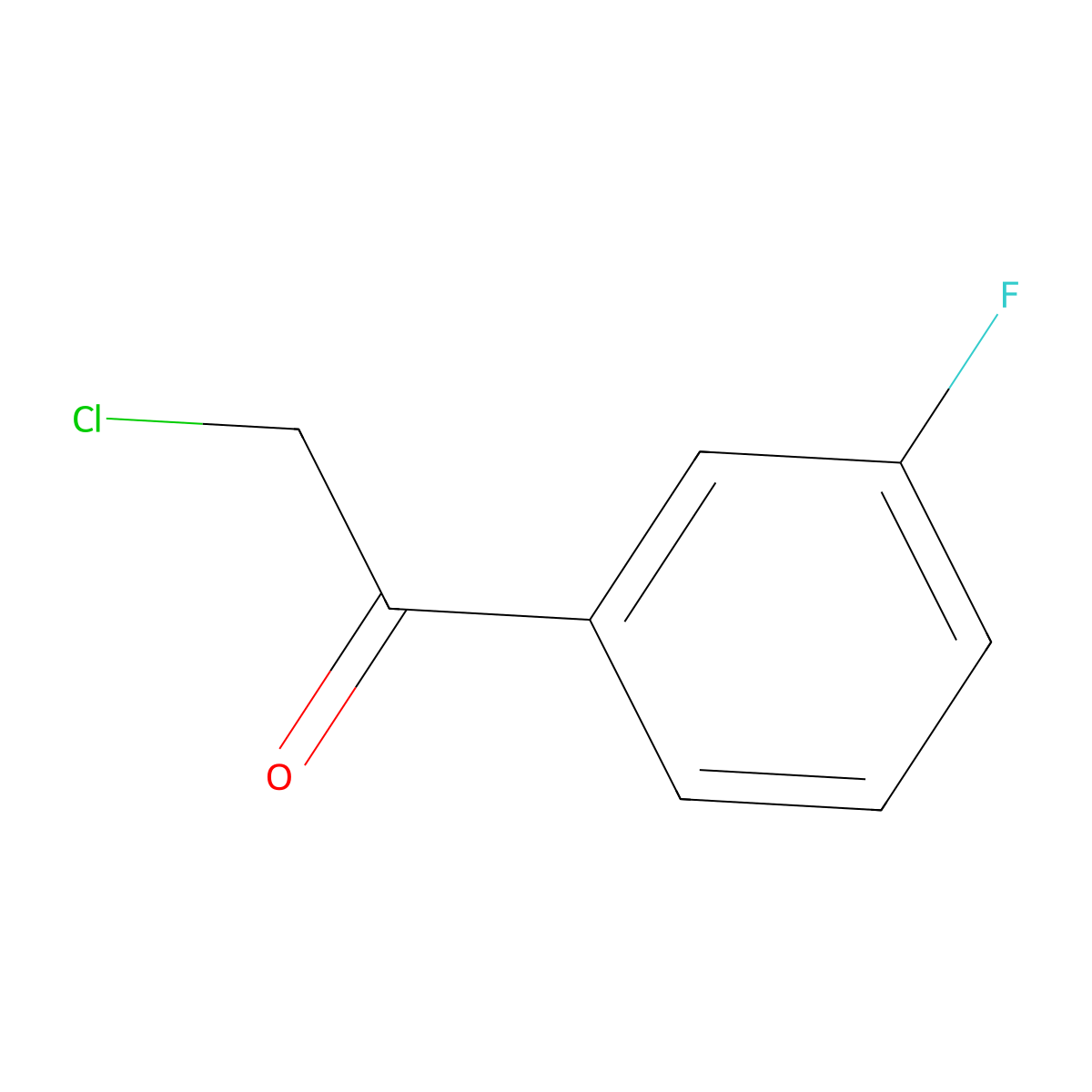 2-Chloro-1-(3-fluorophenyl)ethanone molecular structure, CAS 53688-18-9