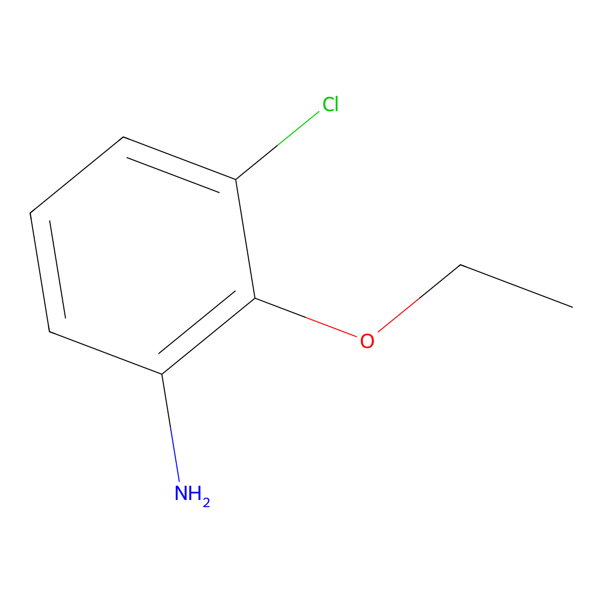 3-Chloro-2-ethoxyaniline molecular structure, CAS 53689-24-0