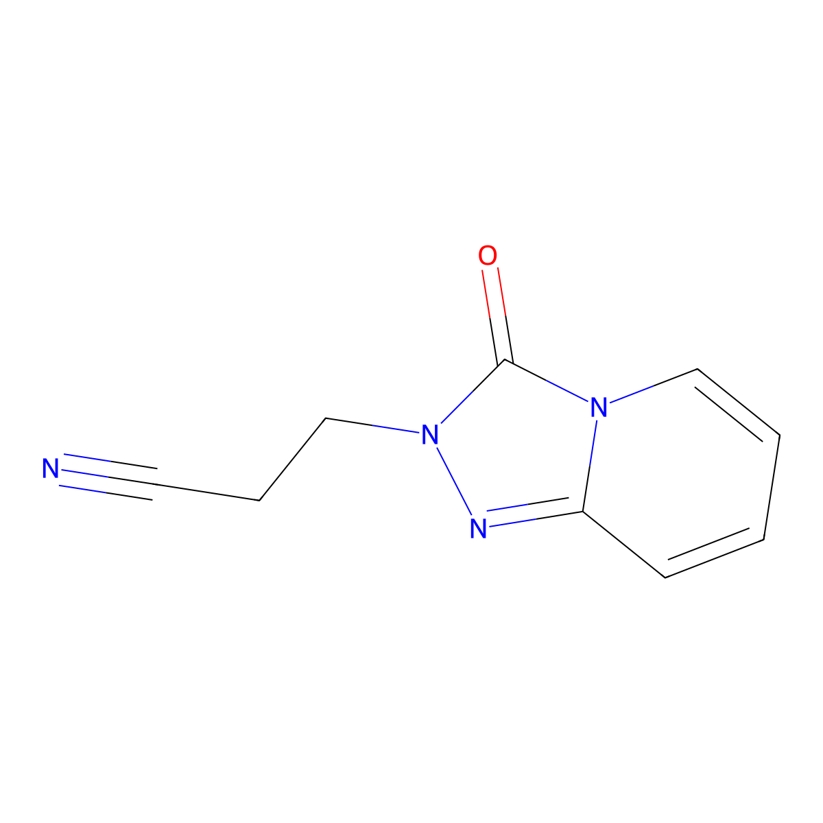 3-Oxo-1,2,4-triazolo[4,3-a]pyridine-2(3H)-propanenitrile molecular structure, CAS 53689-28-4