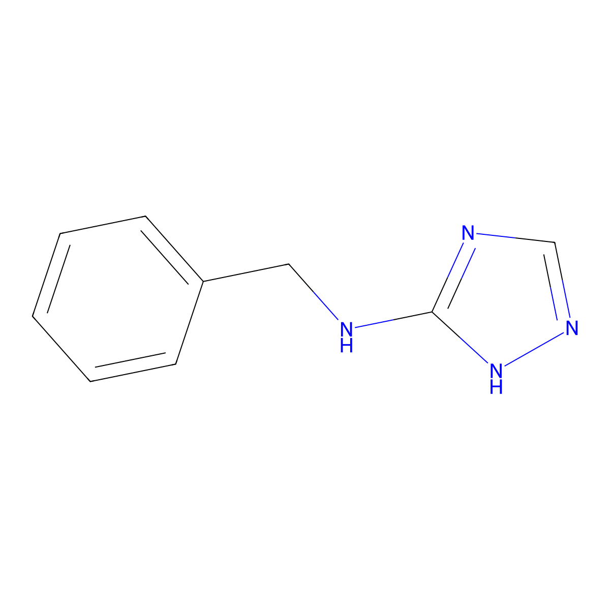 N-benzyl-1H-1,2,4-triazol-5-amine molecular structure, CAS 5369-93-7