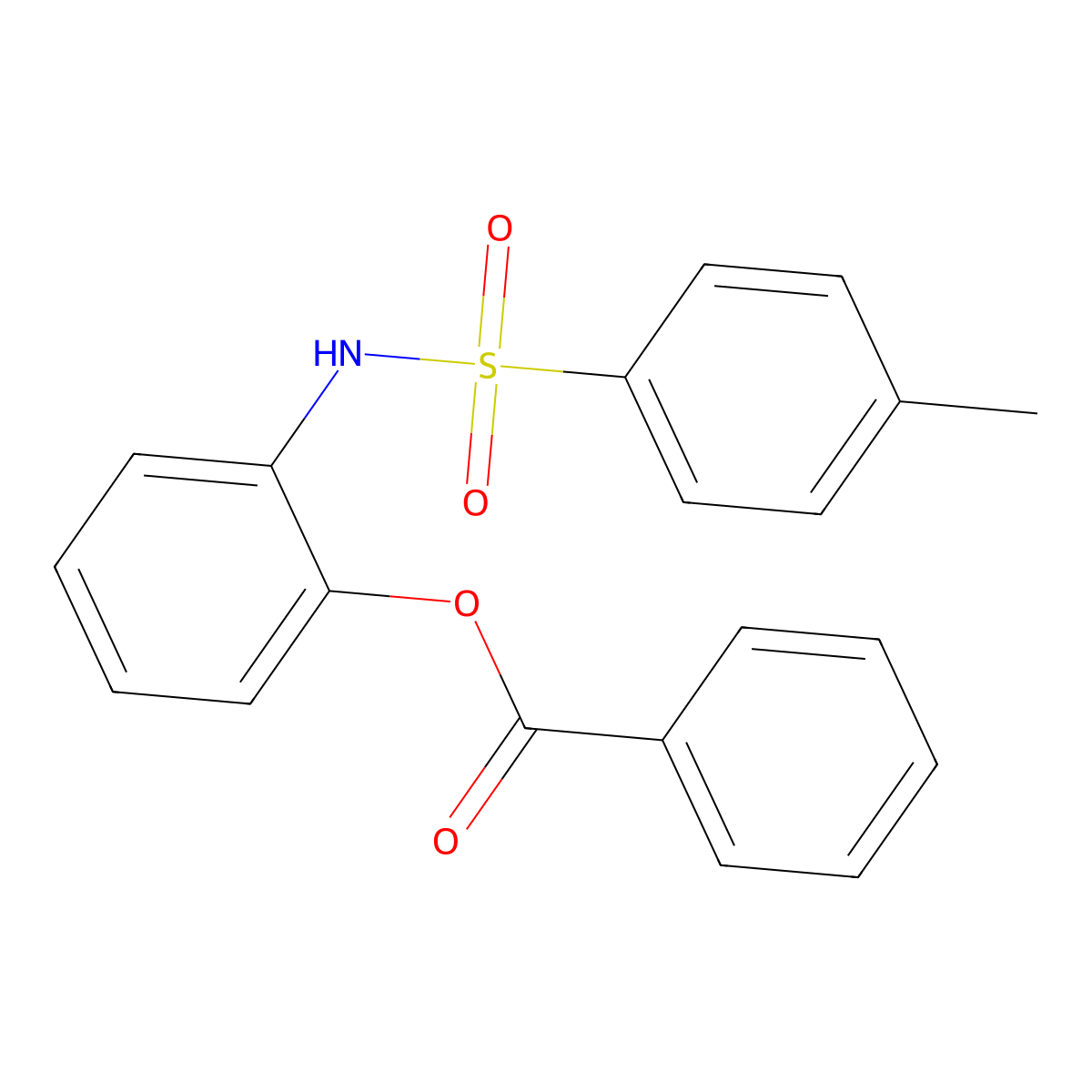 Benzenesulfonamide, N-[2-(benzoyloxy)phenyl]-4-methyl- molecular structure, CAS 53691-08-0